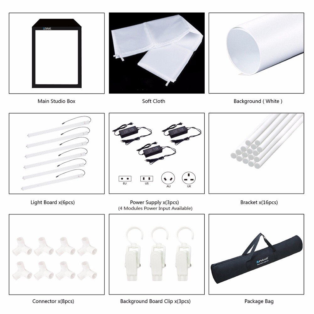 PULUZ Professionele 200 cm Fotografie Fotostudio Doos 6 Licht Strip Bars 240 w 5500 k 2 meter Foto Verlichting schieten Tent Kit PULUZ Professionele 200 cm Fotografie Fotostudio Doos 6 Licht Strip Bars 240 w 5500 k 2 meter Foto Verlichting schieten Tent Kit