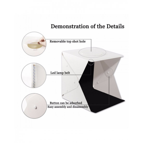Portable Photo Studio LED Light Box Shooting Tent Mini Folding Photography Studio Softbox with 4 Colors Backdrops