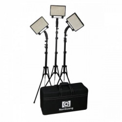 Nanguang LED CN-5400 PRO Kit With Light Stand 3 X LED Light Nanguang LED CN-5400 PRO Kit With Light Stand 3 X LED Light