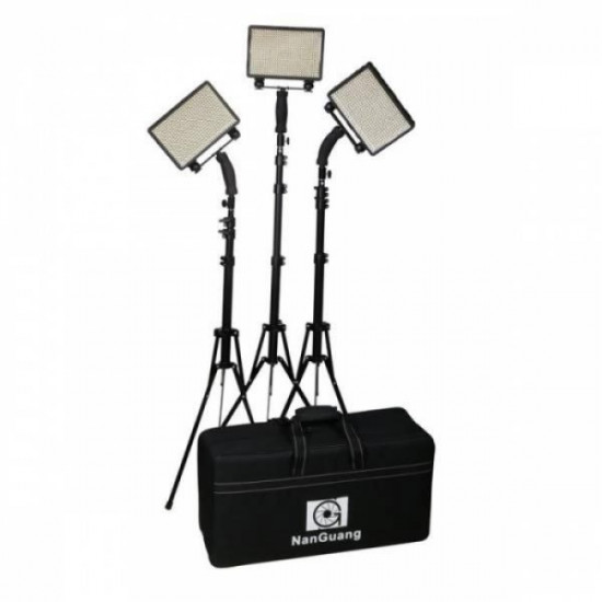 Nanguang LED CN-5400 PRO Kit With Light Stand 3 X LED Light Nanguang LED CN-5400 PRO Kit With Light Stand 3 X LED Light