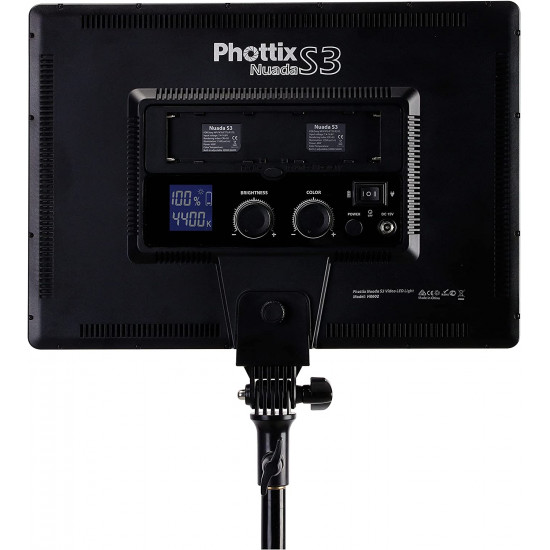 Phottix Nuada S3 VLED Video LED Light for Videography and Photography Vlog Light
