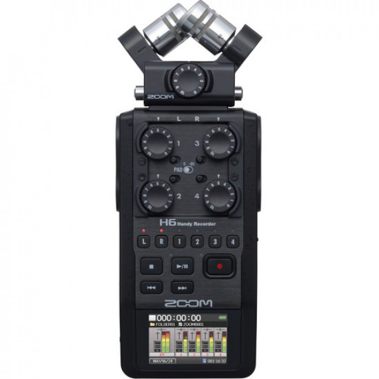 Zoom H6 All Black 6-Input / 6-Track Portable Handy Recorder with Single Mic Capsule (Black) Zoom H6 All Black 6-Input / 6-Track Portable Handy Recorder with Single Mic Capsule (Black)