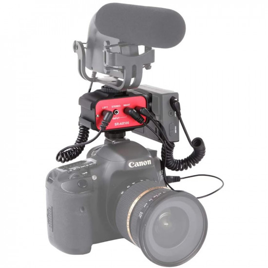 Saramonic SR-AX100 Universal Dual Channels Microphone Amplifier Audio Mixer Adapter Saramonic SR-AX100 Universal Dual Channels Microphone Amplifier Audio Mixer Adapter