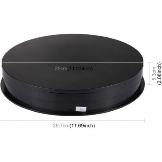 PULUZ Turntable Display Stand Adjusting Speed USB Electric Rotating Video Shooting Props Turntable for Photography (30cm, Black)