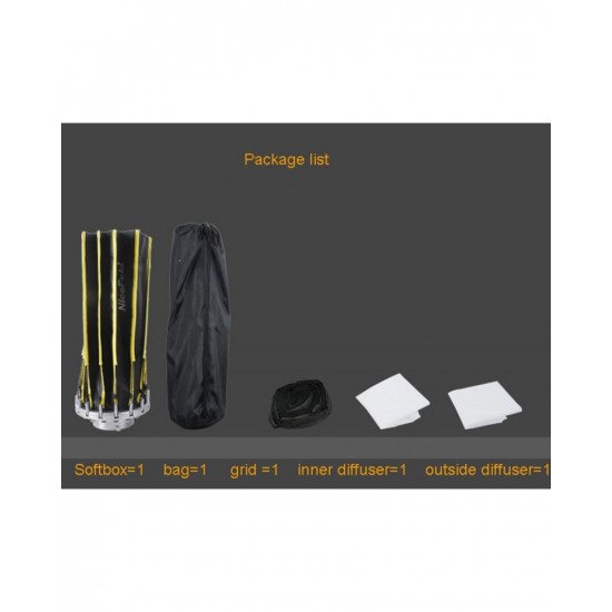 NiceFoto LED-Φ60g Quick Set-up Parabolic Softbox With Grid 60cm NiceFoto LED-Φ60g Quick Set-up Parabolic Softbox With Grid 60cm