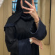 عباية سادة بقصة ربع كلوش وكم قلاب باللون الكحلي