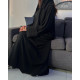 عباية 00195  عباية سادة ربع كلوش كم قلاب اسود