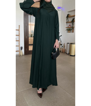 عباية 00272 عباية زيتي غامق بقصة كلوش بطقطق