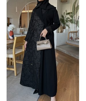 عباية 00297 عباية كريب ملكي مع جاكار  بقصة مرد 