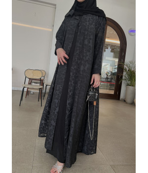 عباية 00348 عباية صيفية أنيقة مع فستان داخلي بخامة الحرير المغسول
