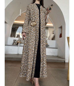 عباية 00373 أنيقة بقماش دبل شيفون ياباني