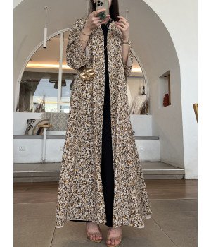 عباية 00373 أنيقة بقماش دبل شيفون ياباني