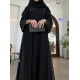عباية 00389 ناعمة مع تدخيلة الدانتيل الأسود