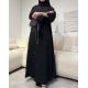 عباية 00440 سوداء أنيقة بخامة كريب تركي سواد فاحم عباية 00440 سوداء أنيقة بخامة كريب تركي سواد فاحم