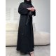 عباية 00440 سوداء أنيقة بخامة كريب تركي سواد فاحم عباية 00440 سوداء أنيقة بخامة كريب تركي سواد فاحم