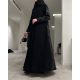 عباية 00445 عملية بخامة كريب وتفته مشجرة بالأسود عباية 00445 عملية بخامة كريب وتفته مشجرة بالأسود
