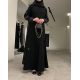 عباية 00445 عملية بخامة كريب وتفته مشجرة بالأسود عباية 00445 عملية بخامة كريب وتفته مشجرة بالأسود