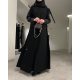 عباية 00445 عملية بخامة كريب وتفته مشجرة بالأسود عباية 00445 عملية بخامة كريب وتفته مشجرة بالأسود