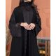 عباية 00469 أنيقة مع كم تل مطرز بخيوط الحرير الاسود