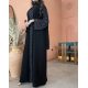 عباية 00469 أنيقة مع كم تل مطرز بخيوط الحرير الاسود