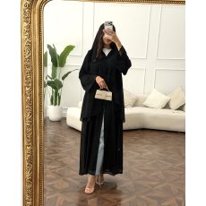 عباية 00471 صيفية باللون الأسود الغامق بقصة كلاسيك عباية 00471 صيفية باللون الأسود الغامق بقصة كلاسيك