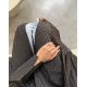 عباية 00474 صيفية بخامة كتان صيفي مخطط بقصة كلاسيك