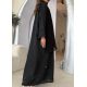 عباية 00482أنيقة باللون الأسود بخامة جاكار مطرز بالأسود 