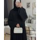 عباية 00502 أنيقة وإنسيابية باللون الأسود بقصة كلاسيك