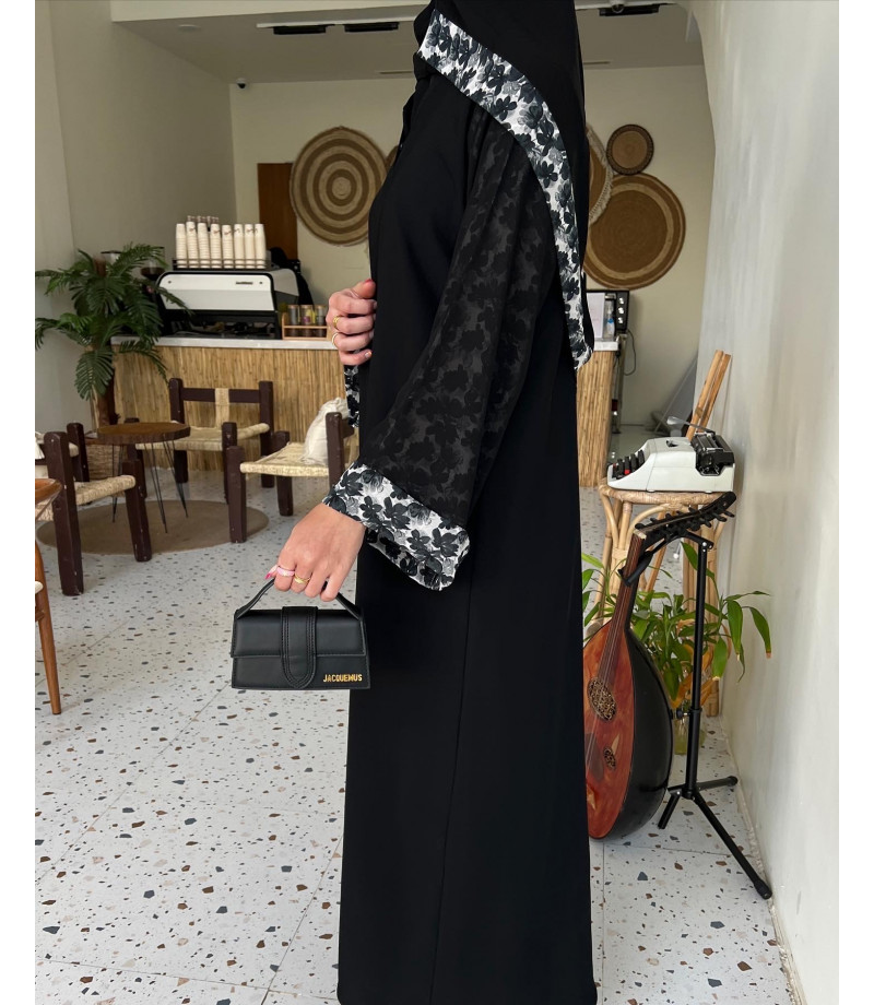 عباية 00178 عباية اسود بكم مفتوح