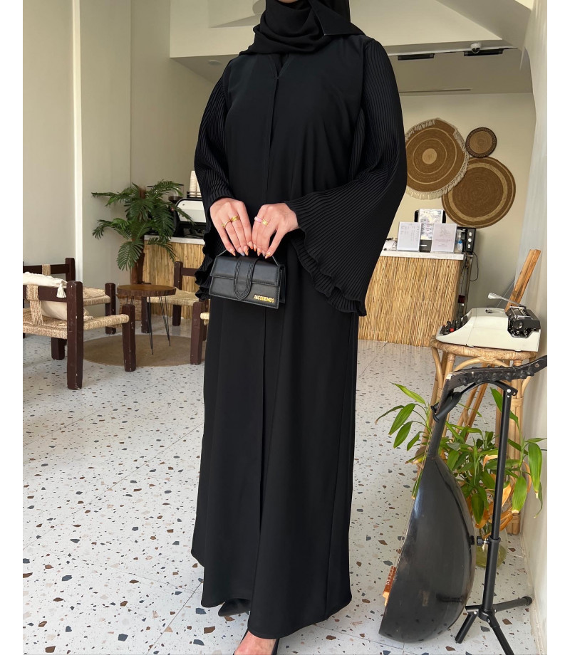 عباية 00179 عباية قصة عادية بأكمام بليسيه