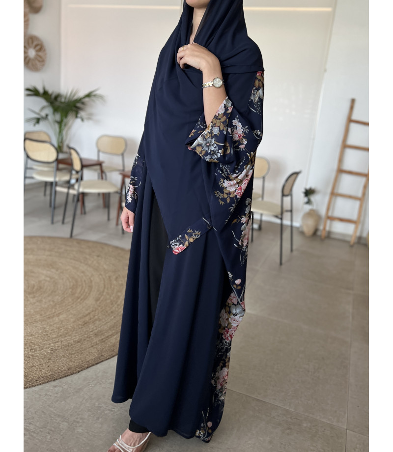عباية 00280 عباية واسعة دبل شيفون بقصة نص بشت