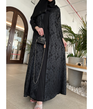 عباية 00337  عباية صيفية أنيقة مع فستان داخلي بخامة الحرير المغسول