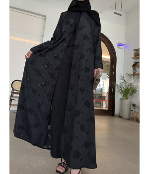 عباية 00334  عباية صيفية أنيقة مع فستان داخلي