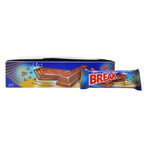 اصابع الويفر المقرمش بشكولاتة الحليب اصبعين (كرتون 15 جرام) - 24 حبة