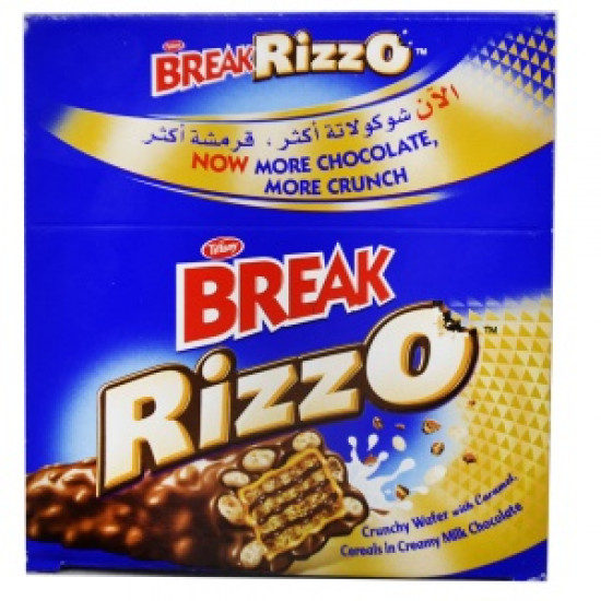 ريزو ويفر بريك مقرمش مع الكراميل والحبوب الهشة مغطي بالشوكلاتة كرتون 20 جرام - 12 حبة