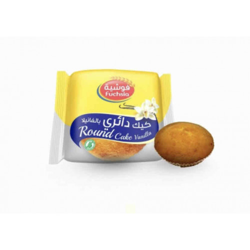 كيك دائري فوشية بالفانيلا 70 غرام