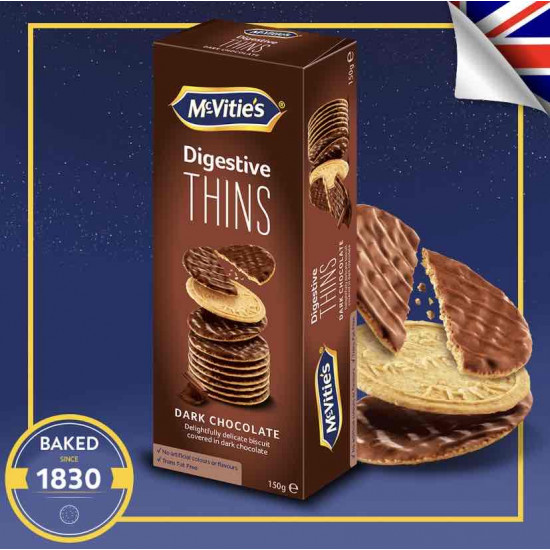 بسكويت ماكفيتيز رقيق شوكولاته غامقه 150جم