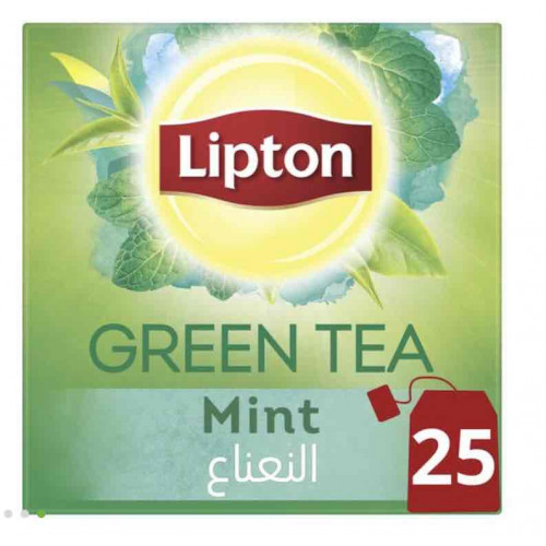 شاي اخضر ليبتون بالنعناع 25 حبة 