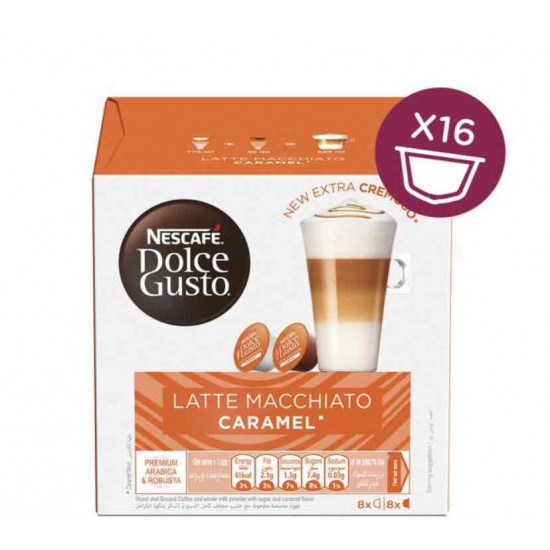 كبسولات القهوة دولتشي جوستو كراميل 16 حبة 