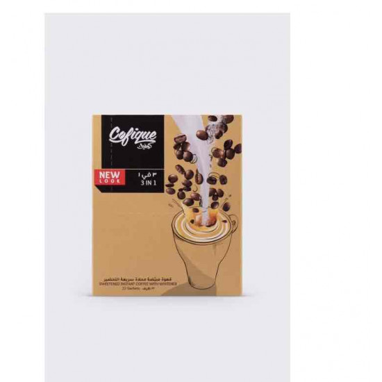 كرتون قهوة كوفيك 3 في 1 سريعة التحضير ومبيضة ومحلاة 20جم*22