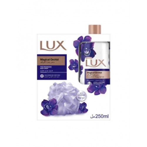 لوكس سائل الاستحمام سحر زهرة الاوركيد مع ليفه 250 مل
