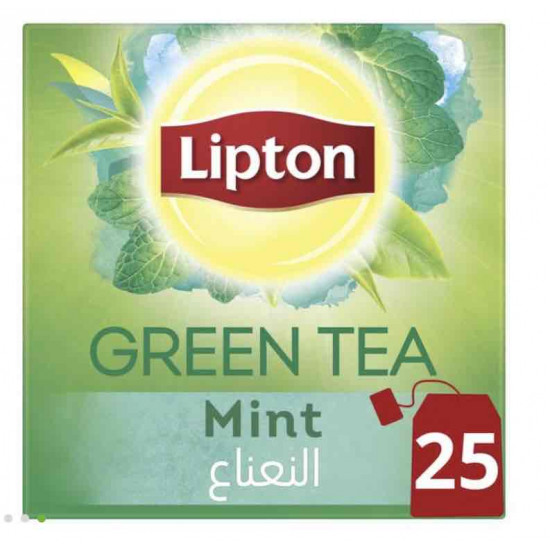 شاي اخضر ليبتون بالنعناع 25 حبة 
