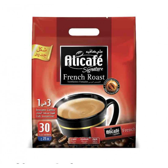 علي كافيه تحميص فرنسي 3 في 1 30حبة 25 جم