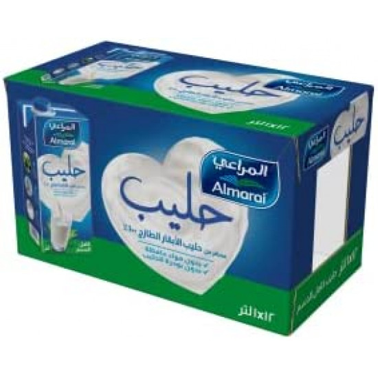 كرتون حليب المراعي طويل الاجل كامل الدسم 1 لتر 