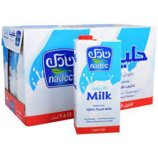 كرتون حليب نادك طويل الاجل قليل الدسم 1 لتر 