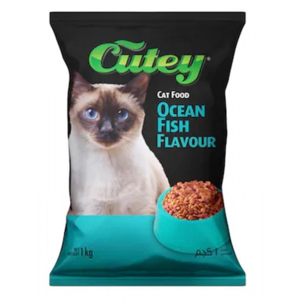 أكل قطط بنكهة اسماك المحيط كيوتي 1 كيلو