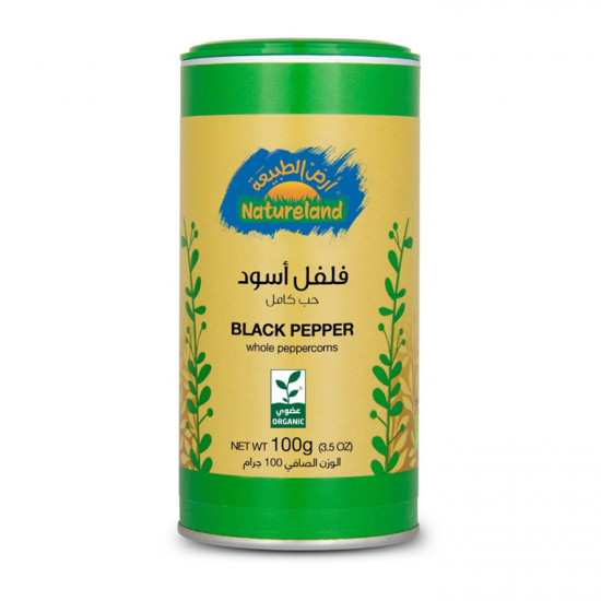 فلفل أسود حب كامل عضوي أرض الطبيعة 100جم