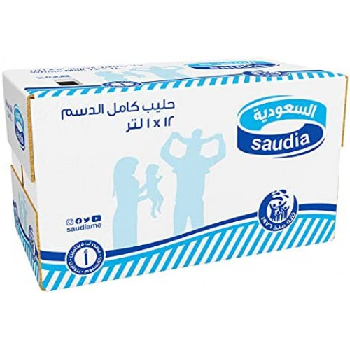 كرتون حليب السعودية كامل الدسم 1 لتر 