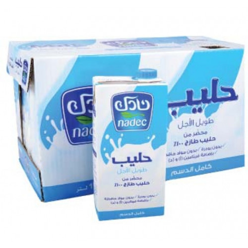 كرتون حليب نادك طويل الاجل كامل الدسم 1 لتر 