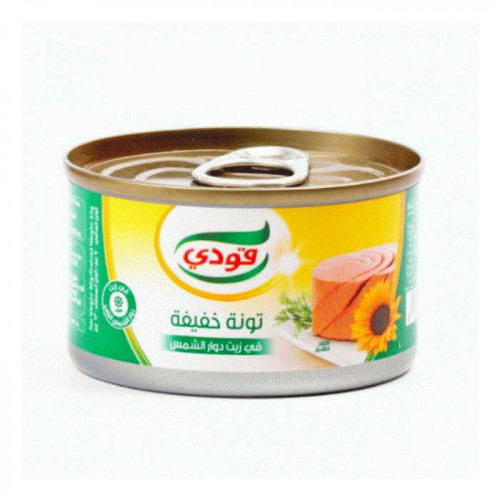 تونة قودي خفيفة بزيت دوار الشمس صغير 90جم